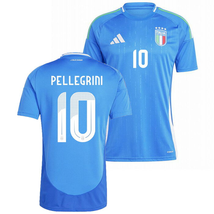 ●イタリア代表 2024 ホーム 半袖 ユニフォーム No.10 ペッレグリーニ【adidas/アディダス】【サッカー ウエア レプリカユニフォーム】(IN06...