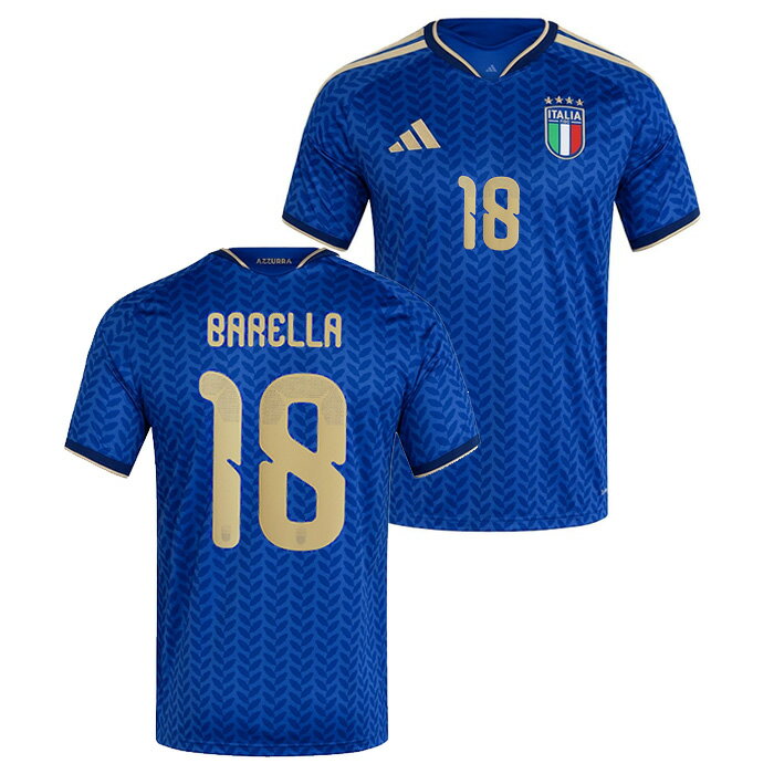 ●イタリア代表 2026 ホーム 半袖 ユニフォーム No.18 バレッラ【adidas/アディダス】【サッカー ウエア レプリカユニフォーム】(JL6937/18B)【店頭受取対応商品】