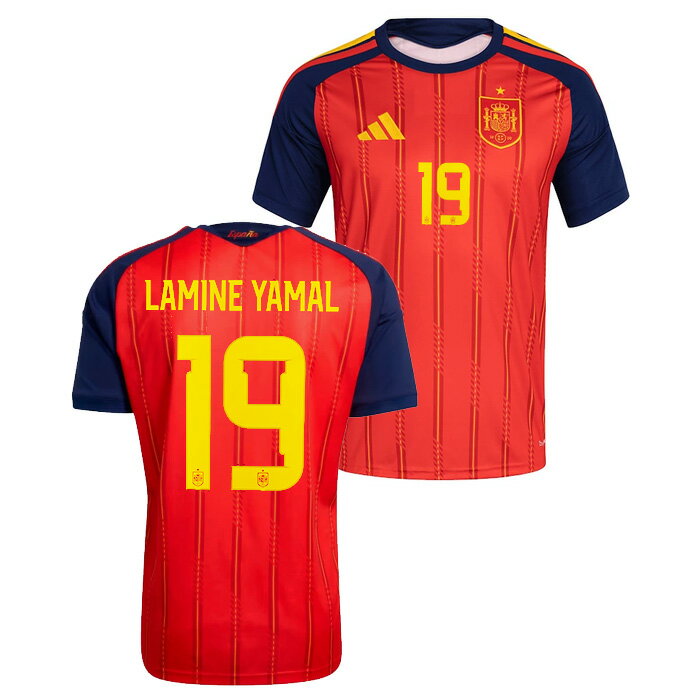 ●スペイン代表 2026 ホーム 半袖 ユニフォーム No.19 ラミン・ヤマル【adidas/アディダス】【サッカー ウエア レプリカユニフォーム】(JN43...