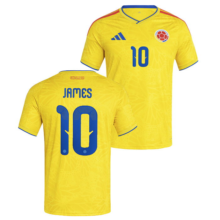 ●コロンビア代表 2026 ホーム 半袖 ユニフォーム No.10 ハメス【adidas/アディダス】【サッカー ウエア レプリカユニフォーム】(JL6972/10J)【店頭受取対応商品】