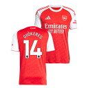●アーセナル 25-26 ホーム 半袖 ユニフォーム No.14 ギェケレシュ【adidas/アディダス】【サッカー ウエア レプリカユニフォーム ギョケレシュ】(JI9517/14G_WH)【店頭受取対応商品】【オフィシャルマーク対応】
