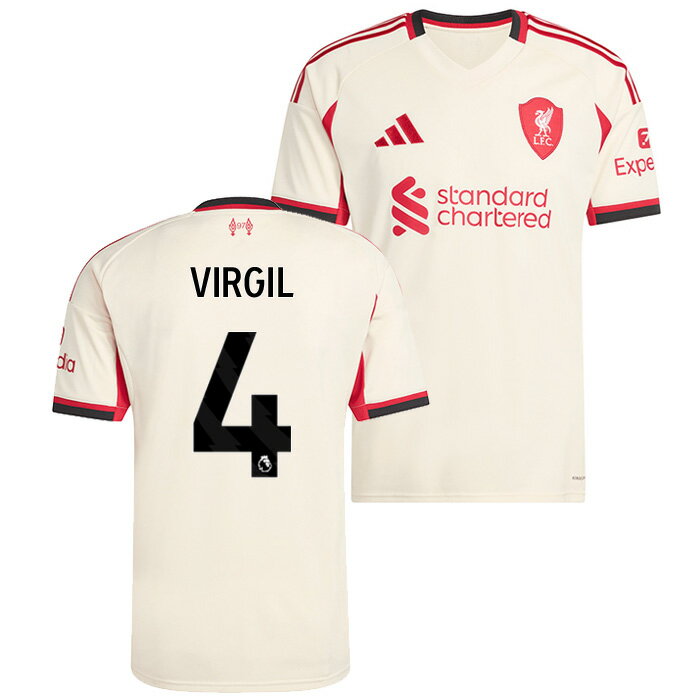 National Teams - ●リバプール 25-26 アウェイ 半袖 ユニフォーム No.4 フィルジル・ファン・ダイク【adidas/アディダス】【サッカー ウエア レプリカユニフォーム】(JV6487/4V_BK)【オフィシャルマーク対応】