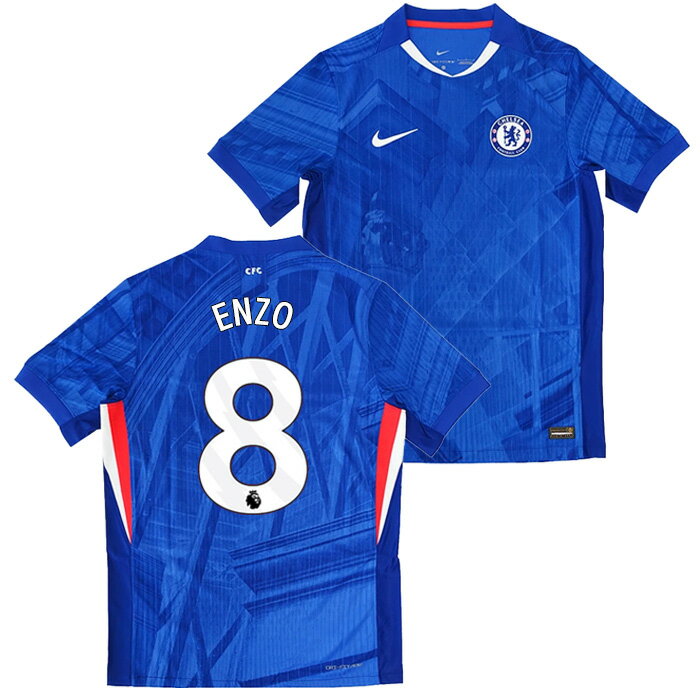●チェルシー 25-26 ホーム Dri-FIT ADV 半袖 ユニフォーム(胸スポンサー無し) No.8 エンソ【NIKE/ナイキ】【サッカー ウエア オーセンティック ユニフォーム】(HJ4543-496/8E_WH)【店頭受取対応商品】