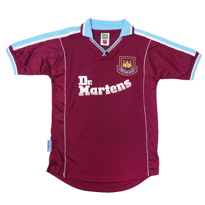 ●ウエストハム 99-01 ホーム 半袖 レトロ ユニフォーム (復刻モデル)【SCORE DRAW/スコアドロー】【サッカー ウエア レプリカユニフォーム】(WHAM00HPYSS)【店頭受取対応商品】