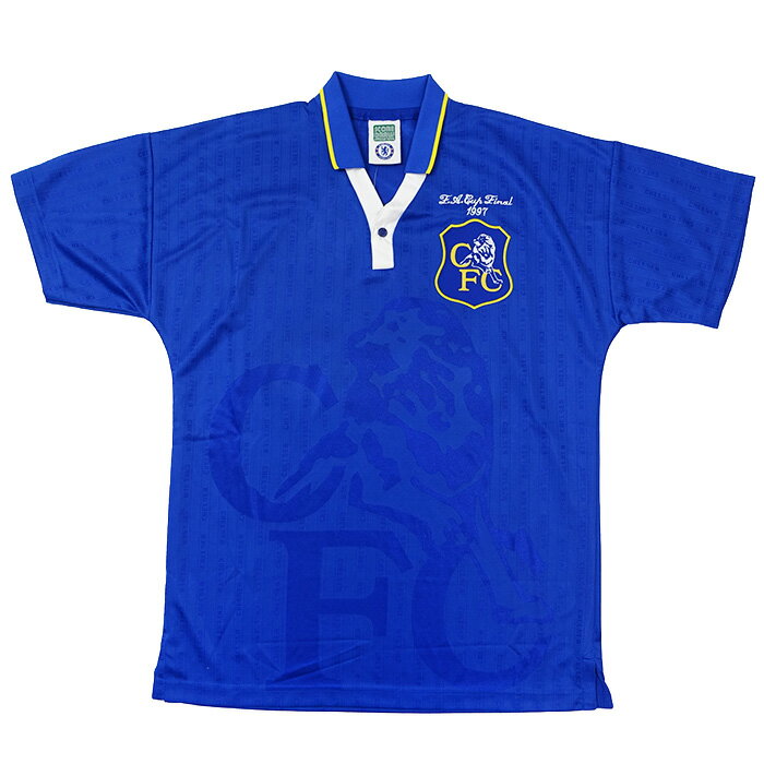●チェルシー 1997 ホーム 半袖 レトロ ユニフォーム FAカップ FINAL (復刻モデル)【SCORE DRAW/スコアドロー】【サッカー ウエア レプリカユニフォーム】(CHEL97HFACFPYSS)【店頭受取対応商品】