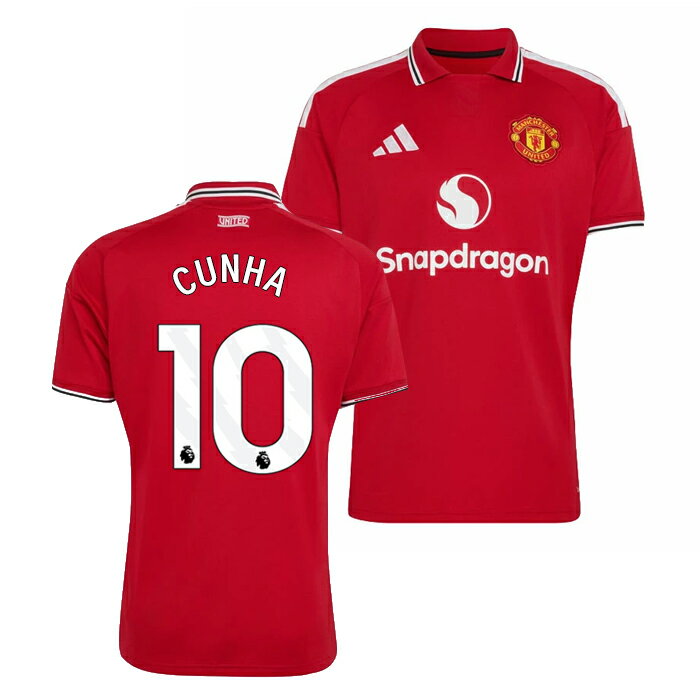 Rakuten - ◆●マンチェスターユナイテッド 26-27 ホーム 半袖 ユニフォーム No.10 クーニャ【adidas/アディダス】【サッカー ウエア レプリカユニフォーム】(KA6871/10C_WH)【店頭受取対応商品】【予約：7月下旬〜順次発送予定】
