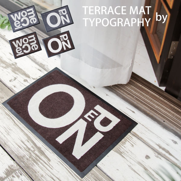 TERRACE MAT by TYPOGRAPHY テラス外用マットS【BRID 屋外用ドアマット welcome open 庭 ベランダ】