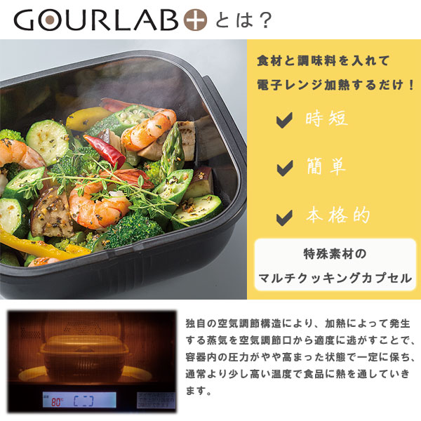 【ポイント10倍】グルラボプラス パーソナルセット【イワタニ iwatani 電子レンジ調理器 保存容器 スチーマー】 fcinterior-10010368 エフシーインテリア サンプル画像2