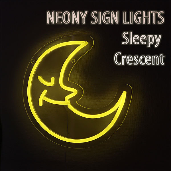 【ポイント10倍】NEONY SIGN LIGHT Sleepy Crescent【壁掛けライト LEDネオン サインライト ネオンライト インテリアライト カフェ バー 月 ムーン moon】