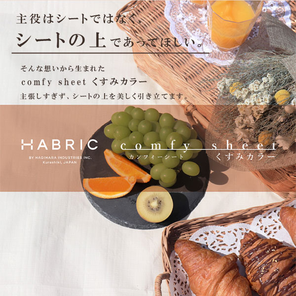 HABRIC comfy レジャーシート 専用バッグセット【ピクニック アウトドア キャンプ 海水浴 運動会 花見 敷物 くすみカラー ブルーシート】