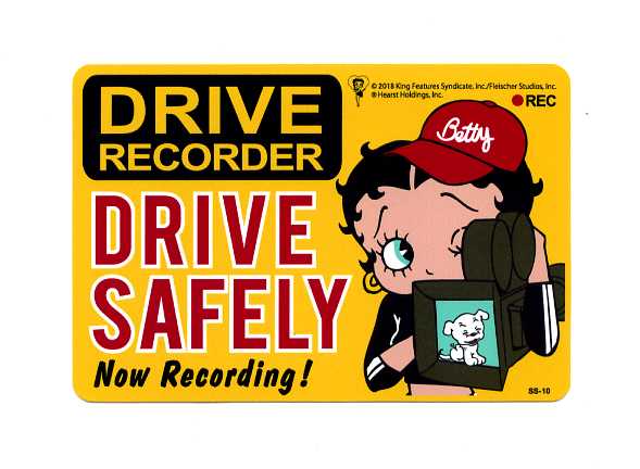 DRIVE RECORDER REC(ドライブレコーダー)ステッカー【ベティ DRIVE SAFETY】