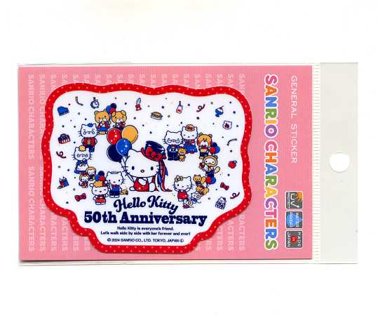 ハローキティ 50th Anniversaryステッカー【サンリオ シール】
