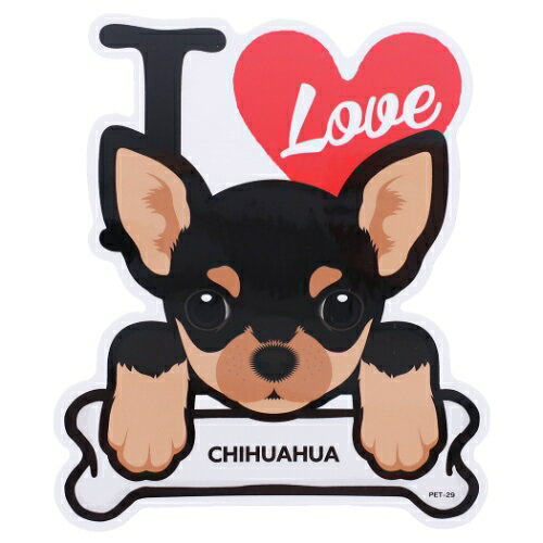 乐天商城 - I LOVE CHIHUAHUA(チワワ)ステッカー【ドッグ イラスト シール】