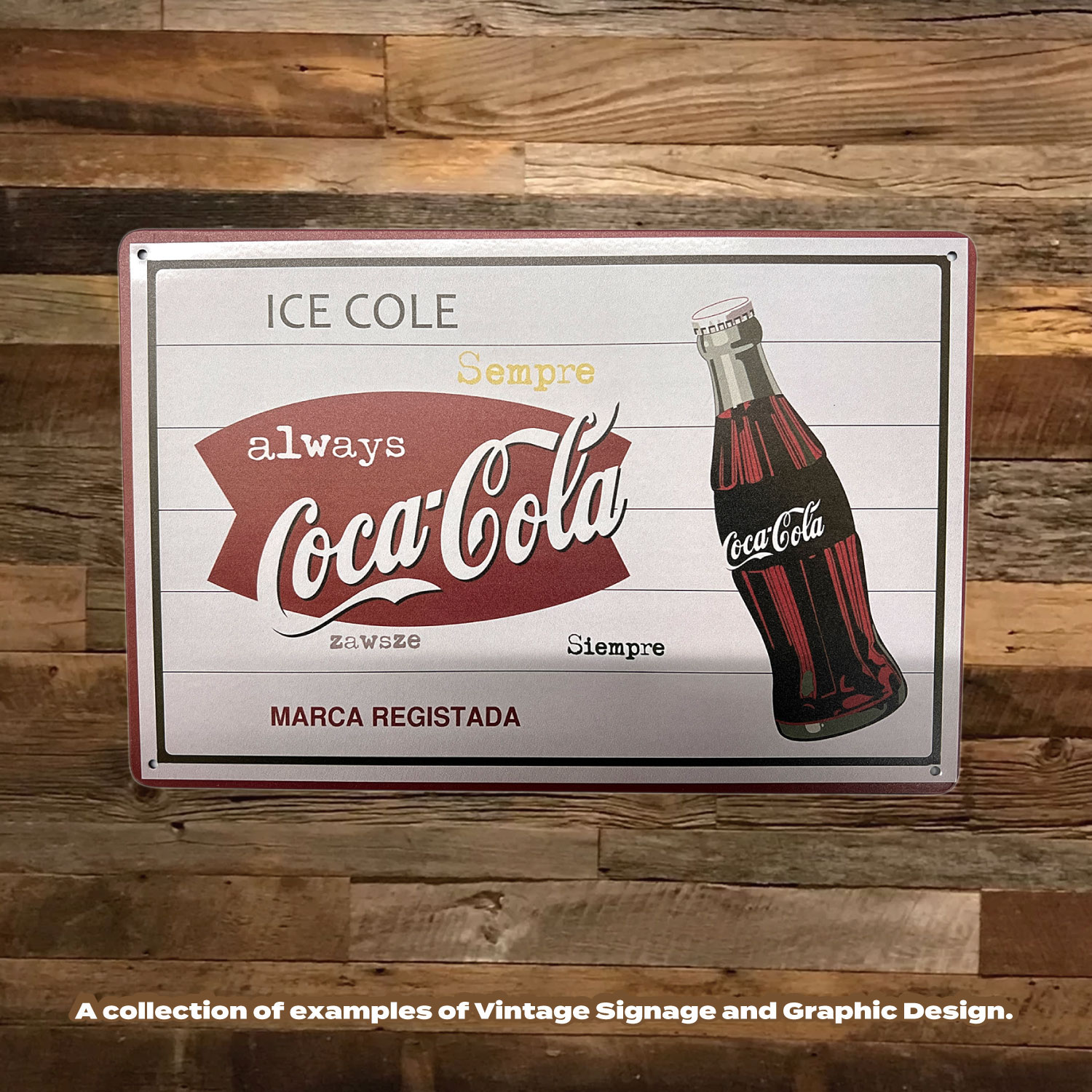 アンティーク風メタルサインボード　COCA・COLA(コカ・コーラ)【看板 アメリカン雑貨 ガレージ 店舗】