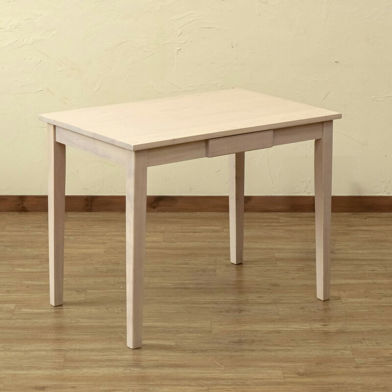 木製テーブル　90×60　WW(ホワイトウォッシュ)【送料無料・配送日時指定可・クレジットカード決済限定】