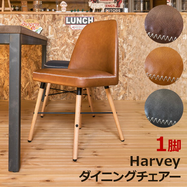 Harvey　ダイニングチェア PBR(PUレザーブラウン)【送料無料・配送日時指定可・クレジットカード払い限定】