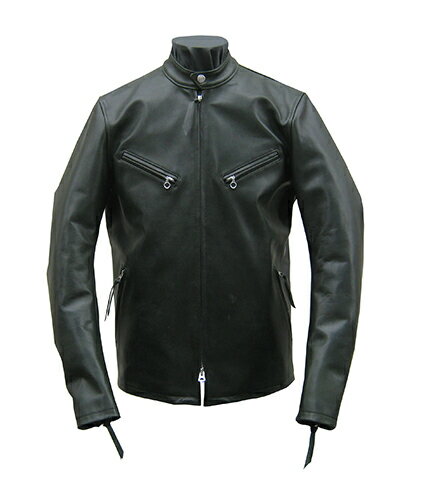 Leather Jacket - 【日本製】革ジャンカウスキンシングルライダースレザージャケット グリーン