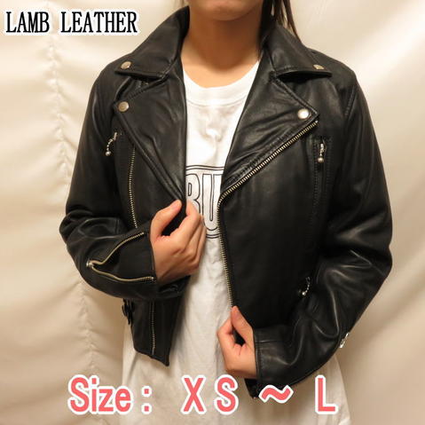 Freedom 革ジャン レディース ラムレザー 大きいサイズ 本革 レザージャケット ダブル ライダースジャケット 軽い 柔らかい XS S M L LL 3...