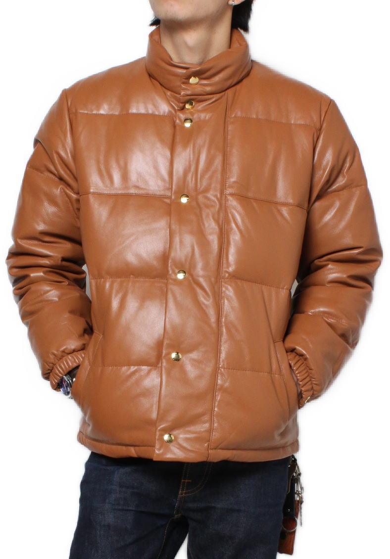 楽天市場】レザー ダウン（カラーオレンジ）（メンズファッション）の通販