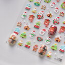 ネイルシール クリスマス サンタ クリスマスツリー 飾り 貼るだけ 【一枚】3Dアート ジェルネイル ネイル用品 ジェル シール ジェルネイルシール ネイルアート ジェルネイルアート デコレーション セルフネイル 付け放題 埋め尽くし DIY お洒落ネイル 子ども