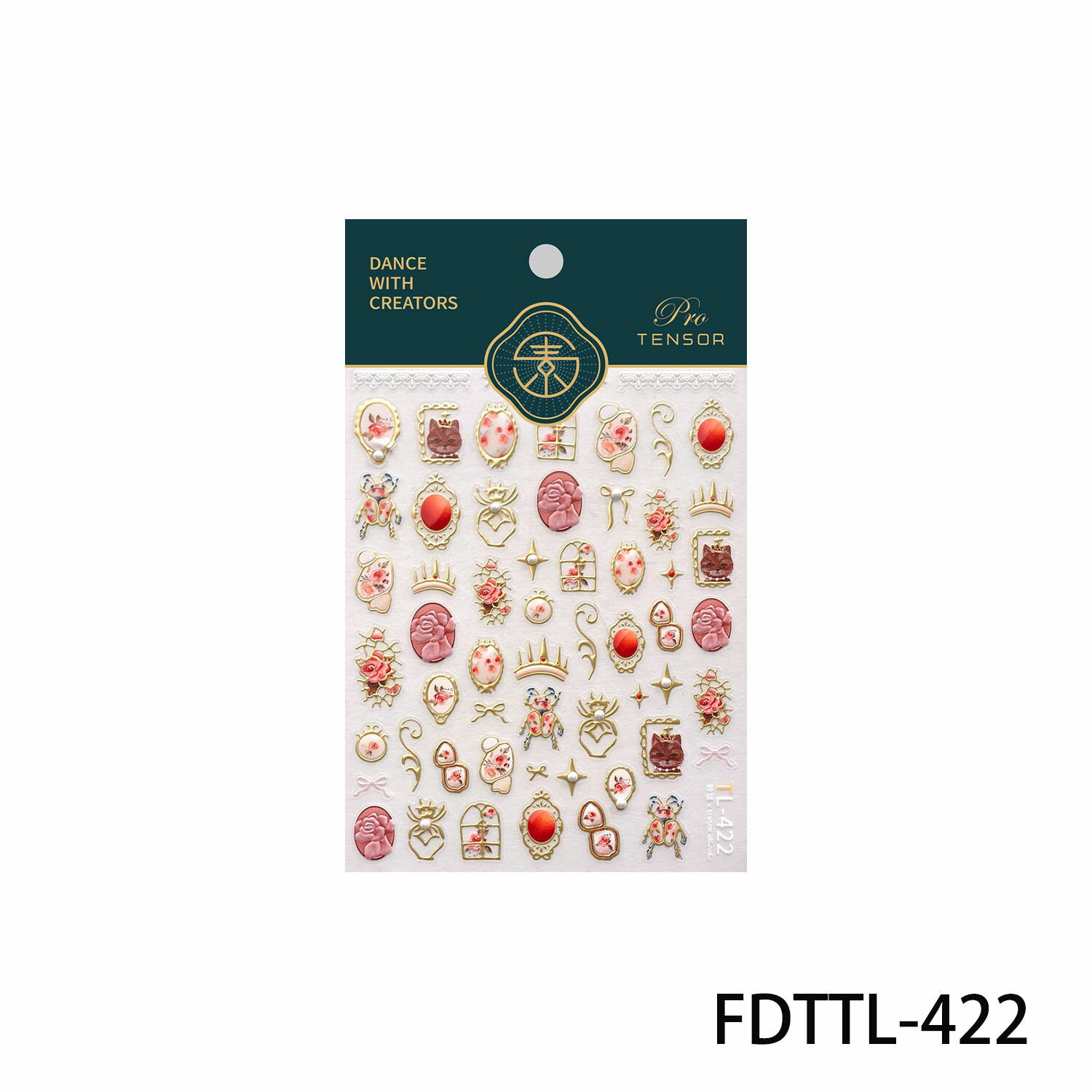 ネイルシール ヴィンテージの宮廷風ローズ 貼るだけ 【一枚】3Dアート ジェルネイル ネイル用品 ジェル..