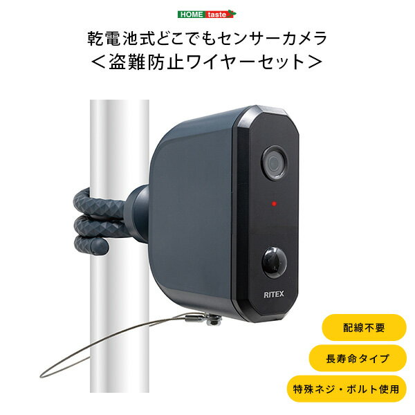 【お買い物マラソン/最大1000円オフクーポン】乾電池式どこでもセンサーカメラ　盗難防止ワイヤーセット【so】