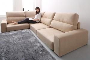 スーパーSALE最大1000円オフクーポン/フロアソファ フロアコーナーソファ ソファ ハイタイプ 3.5P【ts】