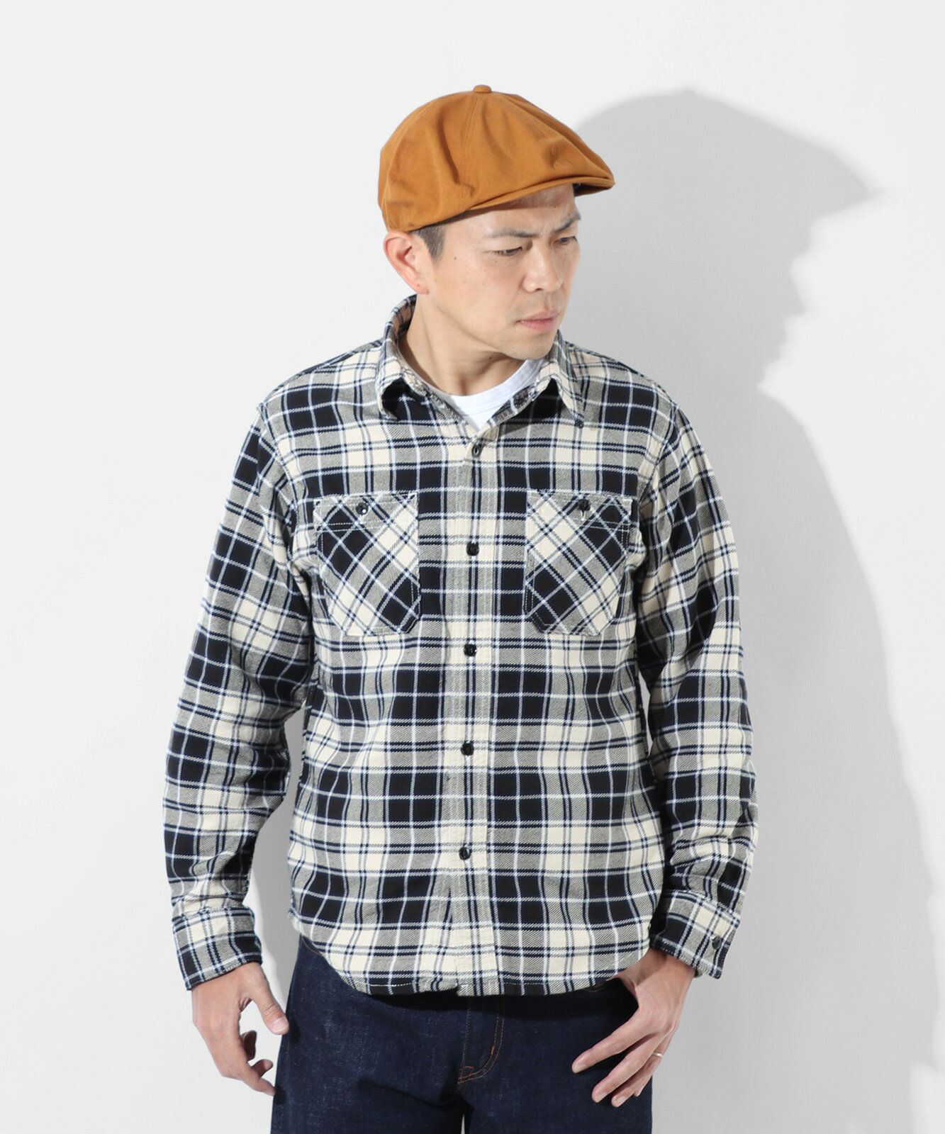 児島ジーンズ 公式通販 富士金梅 ベーシックキャスケット kojimagenes 5カラー キャメル カーキ トパーズ ブラック ホワイト RNB-986F 3