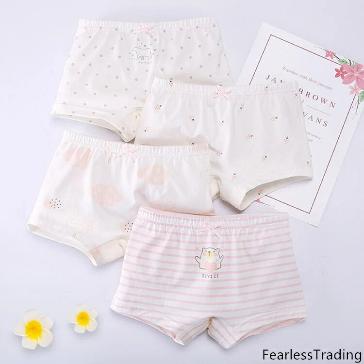 FearlessTrading楽天市場店の4枚セット ショーツ 子供用 ボクサーパンツ スタンダード インナー 下着 女の子 女児 ジュニア コットン 可愛い シンプル｜アングル3