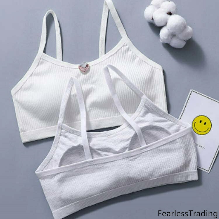 ジュニア ブラジャー 子供 ブラ 綿100% 成長期 快適 着心地 バット付き タンクトッ...