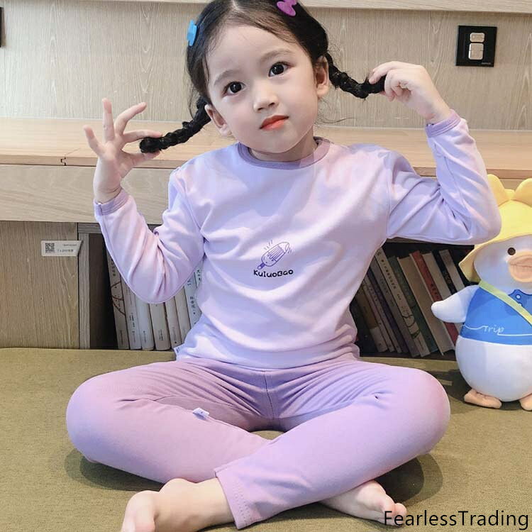 上下セット 丸首 肌着 80-150cm 男女兼用 子供服 レギンス ベビー 女の子 防寒 起...