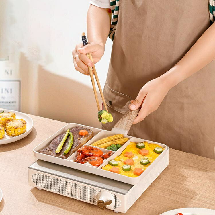 電気調理器 パンケーキ 家庭用 卵焼き 直火式 焦げ付き防止 仕切り付き フライパン IH対応 お弁当 ガス火対応 朝食 壁掛け マルチ お手入れ簡単 目玉焼き fearlesstrading-10007438 FearlessTrading楽天市場店 サンプル画像2