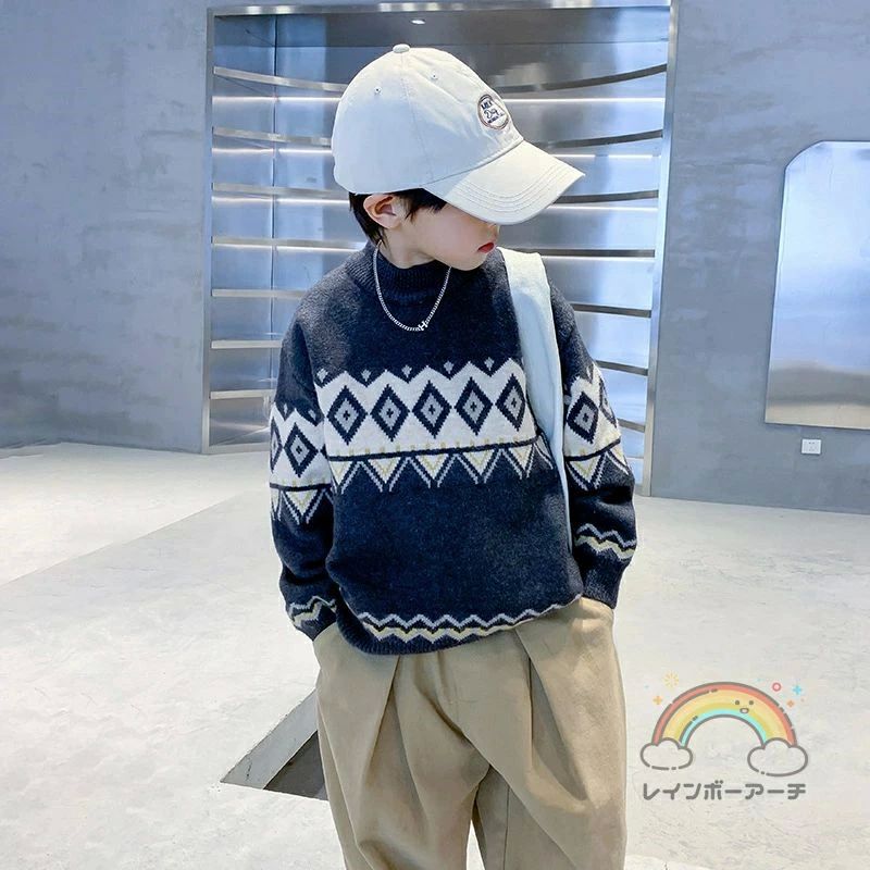 子供 セーター 男の子 キッズ ニットセーター 子供服 ジュニア トップス 防寒 ベビ...