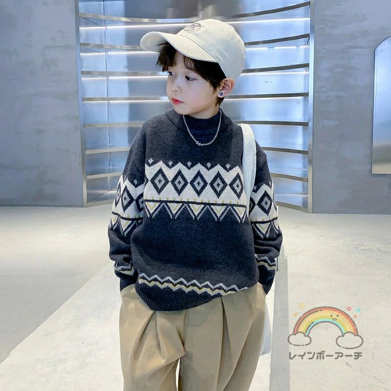 子供 セーター 男の子 キッズ ニットセーター 子供服 ジュニア トップス 防寒 ベビ...
