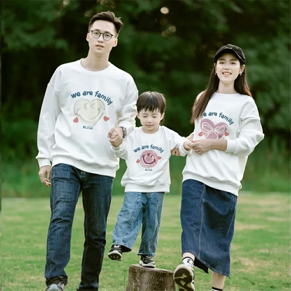 親子 ペアルック 赤ちゃん トレーナー ハート リボン 笑顔 親子 ペアルック 綿 親子ペアルック パーカー 秋 冬 トップス ゆったり ママ 女の子 ペアルック ブランド パパ 親子お揃い服 ベビー 大きいサイズ 子供 家族 お揃い 服 プレゼント クリスマス