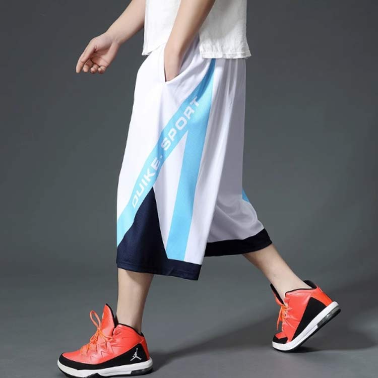 FearlessTrading楽天市場店の袴パンツ バスケットボール メンズ バスパン ゆったり 7分丈 ハーフパンツ バギーパンツ ヒップホップ 通気性 大きいサイズ スポーツ トレーニング 吸水速乾 ポケット付き 送料無料｜アングル3