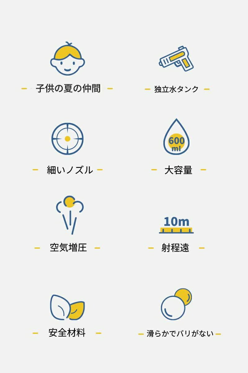 2色 高圧水鉄砲超強力飛距離約10M 大容量 水鉄砲 子供用ウォーターピストル エアー...