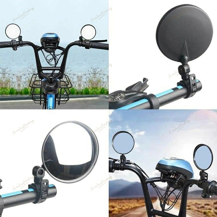 自転車バックミラー 2個セット 360度回転可能 丸型 凸面｜広視野角・戸外スポーツ...