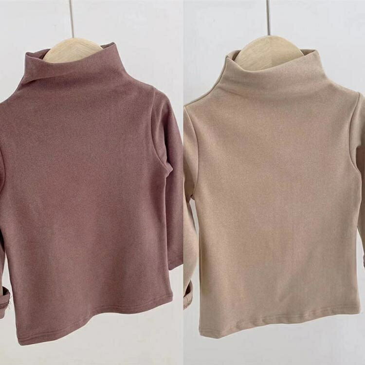 女の子 インナーシャツ カットソー Tシャツ ハイネック 男の子 子供服 長袖 子供用...