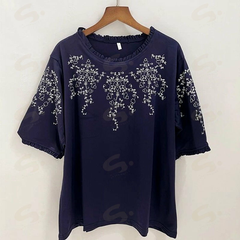 Tシャツ カットソー レディース 夏 花柄 半袖 カジュアル 紺色 白 春夏 フリル袖 大人可愛い トップス Tシャツ 可愛い ゆったり おしゃれ きれいめ 20代 30代 40代 50代 fearlesstrading-10004475 FearlessTrading楽天市場店 パッケージ画像