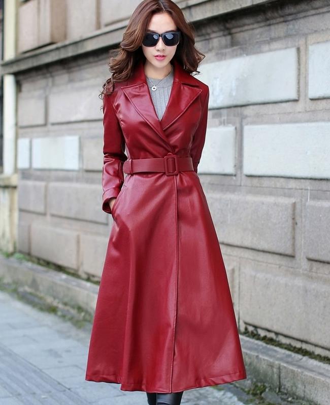 レザーコート レザー コート 裏起毛 アウター ロング丈 レディース コート 春秋冬 黒 ワインレッド