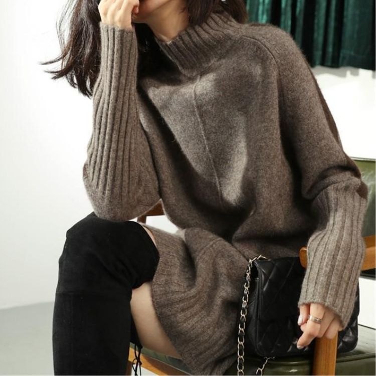 Rakuten - レディース ニット セーター 長めの丈 Aライン Sから2XL