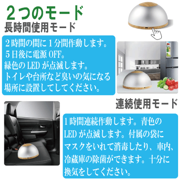 オゾン発生機 空気清浄機 小型脱臭機 除菌脱臭装置 USB充電式ミニオゾン発生器 旅行 アウトドア 部屋 ペット 車 バッグ用 送料無料 レターパック発送