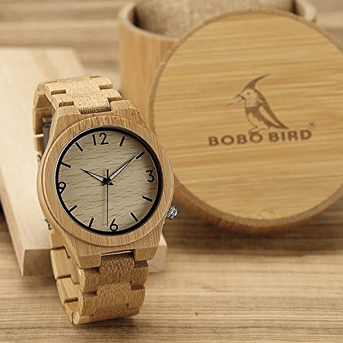 BOBO BIRD ボボバード （竹）木製腕時計 メンズレディース兼用 プレゼント 専用竹ケース入り おしゃれアイテム クリスマスプレゼント 記念日 父の日 誕生日 プレゼント 贈り物 無料ギフトラッピング 送料無料 レターパック発送