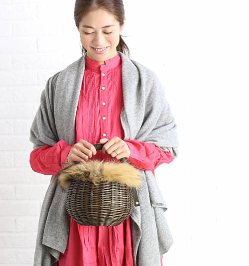 【4/30と5/1はポイント11倍】イコット ikot ウィッカー ラクーンファー ボール型 ミニ かごバッグ ハンドバッグ outlet ・IK217305-4051702(レディース)