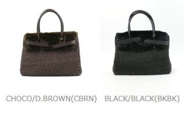 COTTO(コット)アバカ×レザー ファーフラップ トートバッグ かごバッグ・CBK18-23-0241902【レディース】【■■】