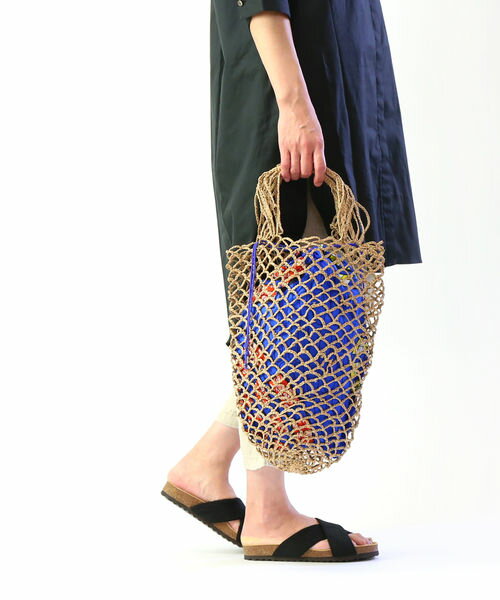 Rakuten - 【50%OFF】ル ボヤージュ エンパニエ Le Voyage en panier ラフィア アフリカンファブリック メッシュ かごバック outlet ・AM563-0241901(レディース)(春夏アイテム)