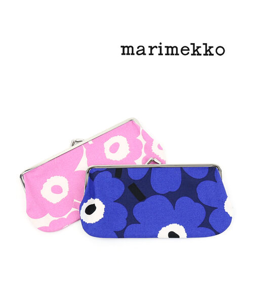 【20 OFF】マリメッコ marimekko コットン ウニッコ柄 横長 ポーチ がま口ポーチ 小物入れ ウニッコ SILMALASI KUKKARO MINI UNIKKO 52214690308-0062102(メール便可能商品) M便 1/5 (レディース)