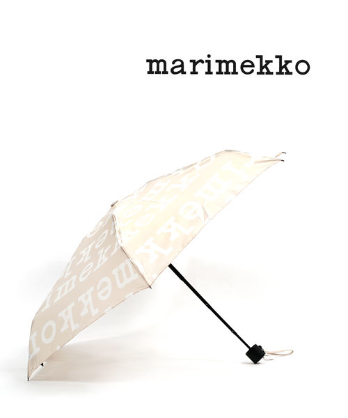 マリメッコ  【50%OFF】マリメッコ marimekko ロゴ入り 折りたたみ傘 MINI MANUAL LOGO・52213249561-0062101(レディース)