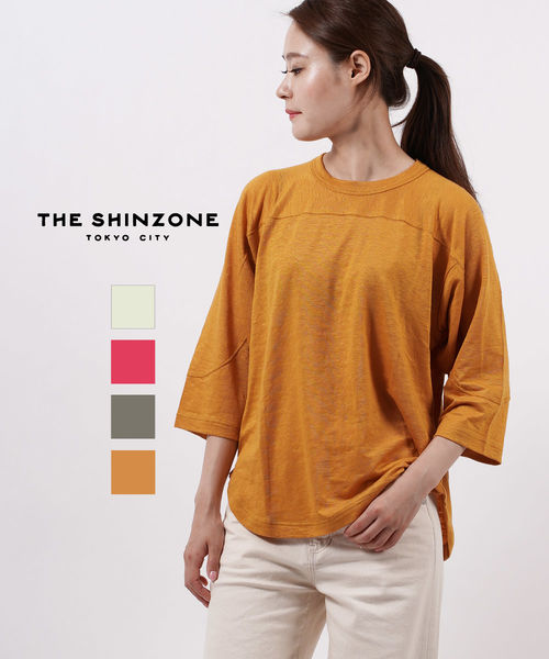 ザ シンゾーン THE SHINZONE リネンストレッチ クルーネック 長袖 リネンTシャツ LINEN TEE・21MMSCU26-4432102(レディース)